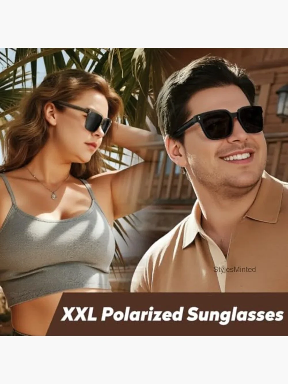 XXL Large Premium Polarized Sunglasses for Wide Face TR90 Frame UV400